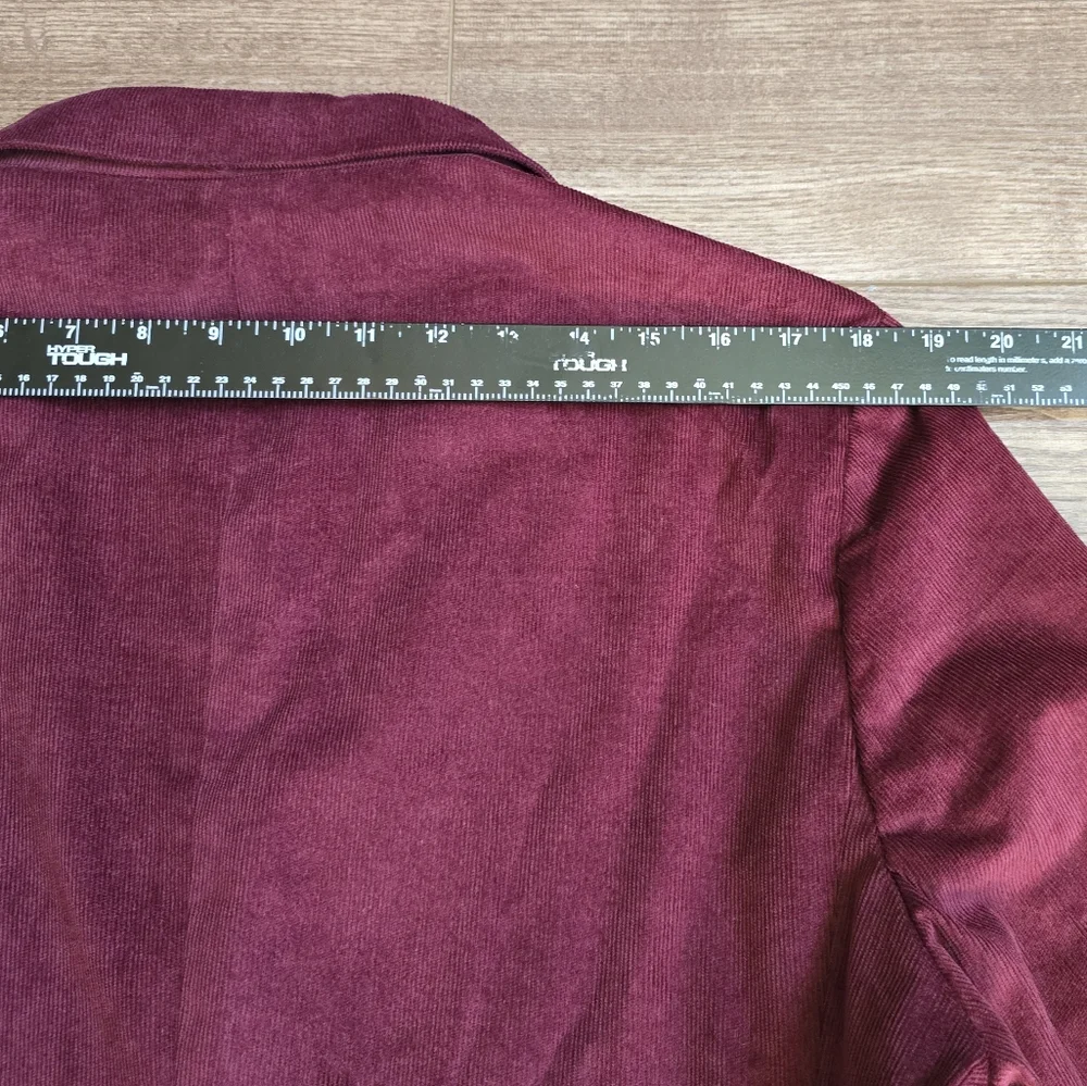 NAUTICA Blazer Mens L Burgundy Mirco Corduroy Modern Sport Coat Grandpa Preppy